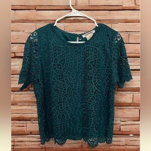 Philosophy Teal Lace Blouse